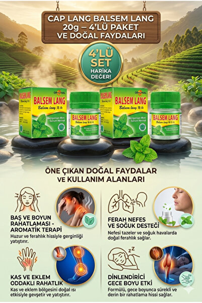 CAP LANG Balsem Lang 4-Piece Set Aromatic Refreshing Daily Use Massage Balm 20 g