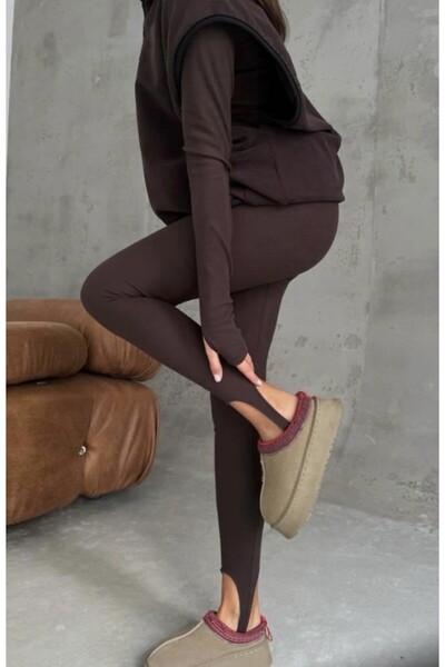 GIA'S WORLD Lycra tights, shiny, with elastic band under the heel - spring ti...