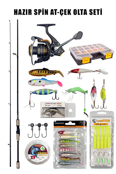 ALASTOR Hazır Profesyonel Tam Takım Spin Olta Seti Hazır At Çek Olta Seti Kar...