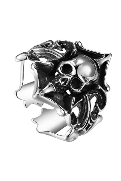 EFAYN.RO Inel retro, cap de schelet, pirate life, marime universala, reglabil...