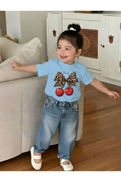 BENROMA TRICOU UNISEX PENTRU COPII CU IMPRIMEU Cireșe CHERY KURDELA 2GH4