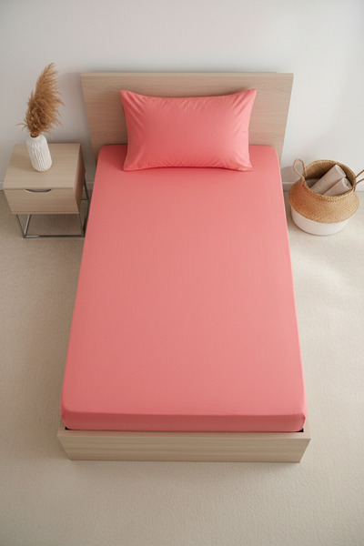 YAZICI 100X200 Fitted Sheet Set 1 Piece with Pillow Cases 80% Cotton% 20% Pol...