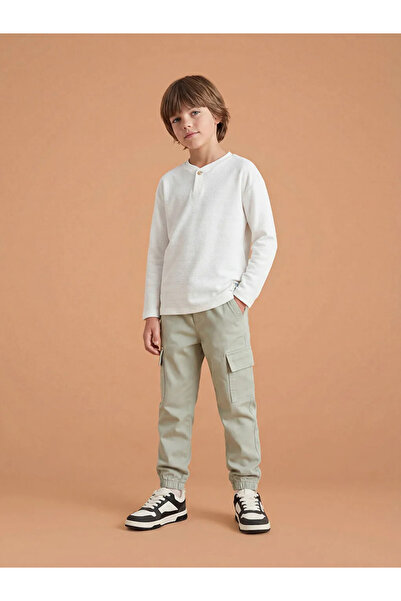 LC Waikiki Lcw Kids Beige Elastic Waist Boys Cargo Pants
