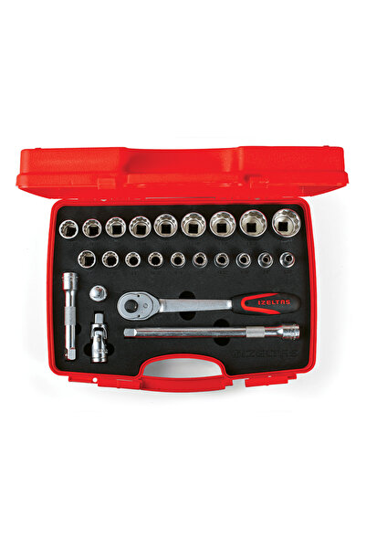 İzeltaş ONİKİ KÖŞE LOKMA ANAHTAR TAKIM 24 LÜ 1/2" SAE