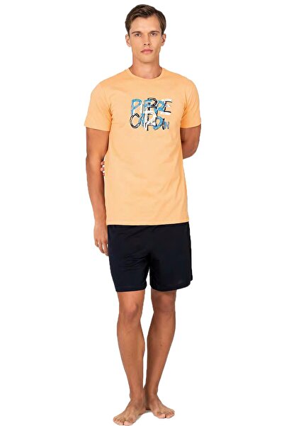 Pierre Cardin Men's Shorts Pajama Set 100% Cotton Printed T-Shirt - Summer Co...