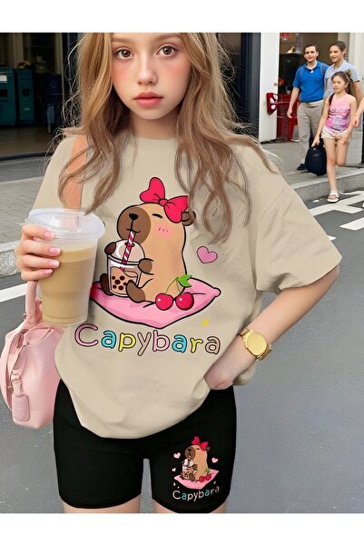 E-ROMA Capybara Printed Unisex Children's T-Shirt 2Gh6