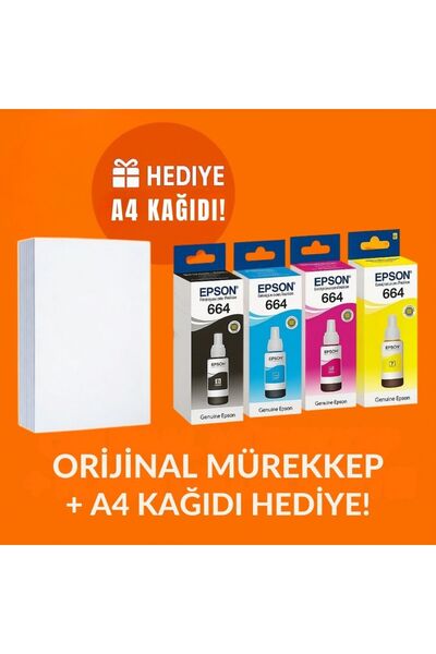 EPSON Orjinal Mürekkep kartuş T664 L365 l382 l386 l455 l456 l486 l500 l550 l5...