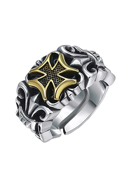 EFAYN.RO Inel retro, model cruce ordin templier, marime universala, reglabil,...