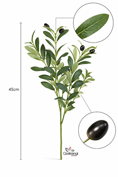çiçek rengi dekor 45 cm Premium Artificial Olive Branch – Realistic Decorativ...