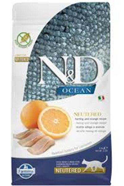 N&D Ocean Tahılsız Ringa Balığı Ve Portakallı Kısırlaştırılmış Kedi Maması 5 Kg