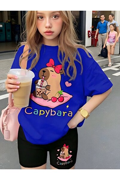 BENROMA تي شيرت للأطفال مطبوع عليه كابيبارا 2GH6