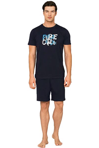 Pierre Cardin Men's Shorts Pajama Set 100% Cotton Printed T-Shirt - Summer Co...