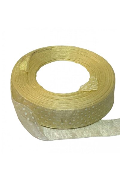 OEM Set of 3 rolls of Organza Ribbon with Polka Dot 2.5cm/50m Gold