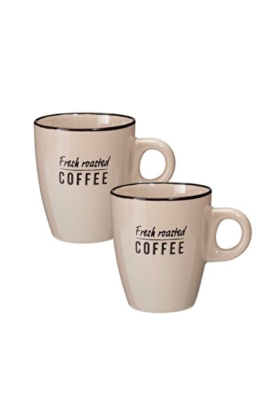 Excellent Houseware Комплект от 2 чаши, 340 мл, керамични, прясно изпечено кафе