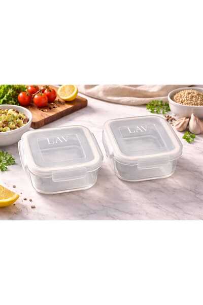 HAYALBAHÇESİ Glass Lockable Storage Container Set of 2 for Breakfast 720Cc