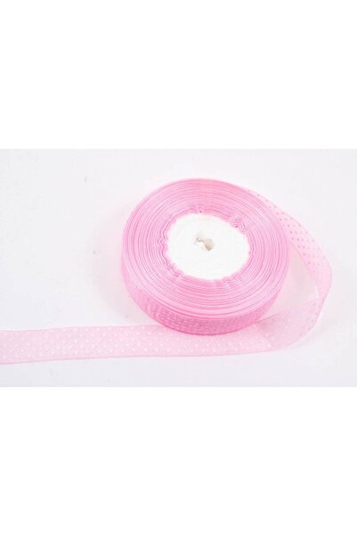OEM Set 3 role Panglica Organza Cu Buline 2cm/50m Roz
