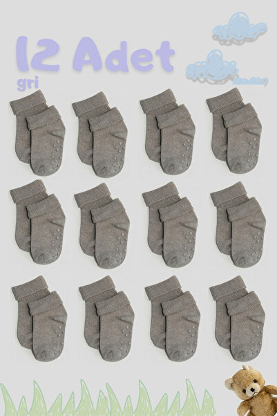 CNT Baby Boy/Girl Non-Slip Underlay Soft Socks – Pack of Cotton – Pack of 12