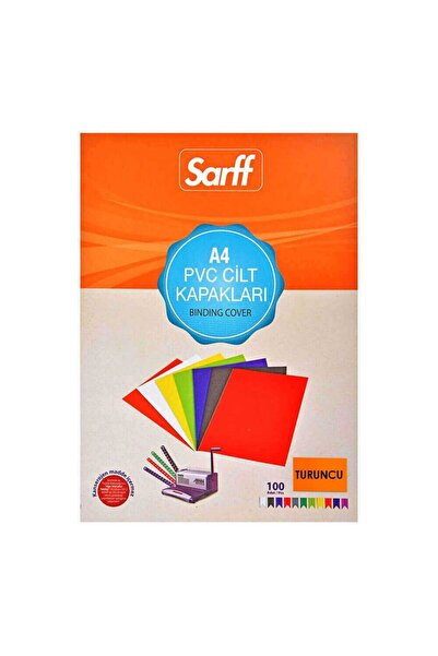 SARFF Copertă din plastic A4 160 microni PVC opac portocaliu 100 bucăți