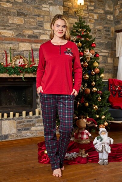 Aqua 26201 Women's Button Collar Long Sleeve Pajama Set