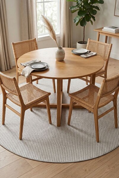 dekozer Yuvarlak Sisaletta Jüt Görünümlü Sisal Modern Kilim|Tozumaz, Robot Sü...