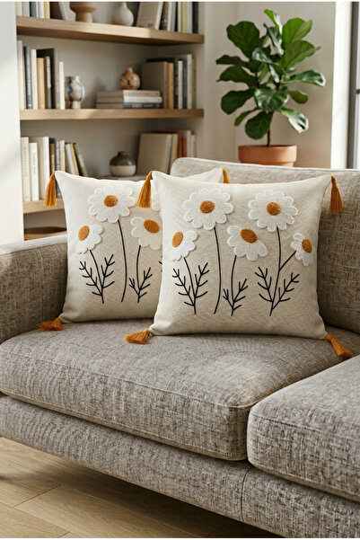 Mariesse Home 2-Piece Punch Embroidered Living Room Balcony Bohemian Throw Pi...