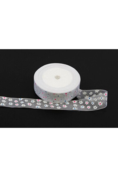 OEM Set 3 role Panglica Organza Floricele 2.5cm/22m Alb