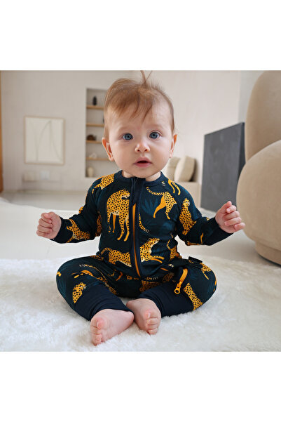 Zipster Salopă lungă din bambus , - Cheetah, Negru, pentru bebeluși - 62/68, ...
