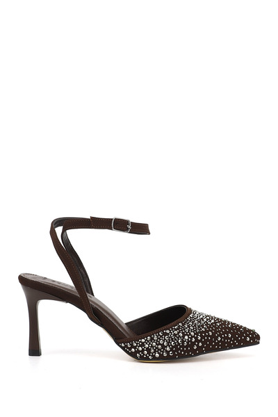 GÖNDERİ(R) Women's Brown Ankle Strap Shoes Stiletto Heel U