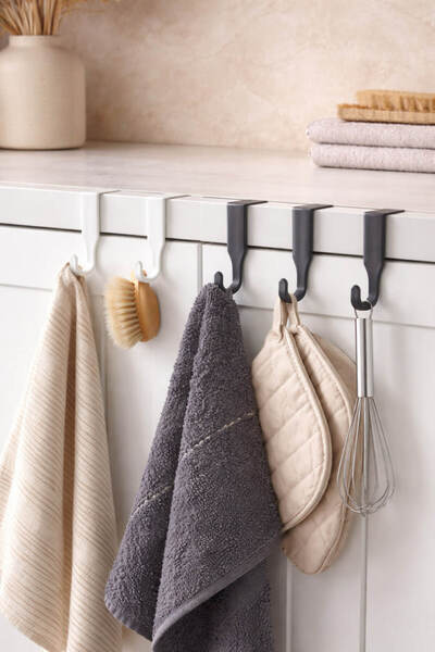 Anadolu Saray 6-Piece Practical Closet Hanger |   Matte White & Gray Organize...