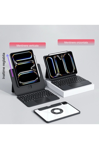 AERX High-quality backlit Bluetooth keyboard case with touchpad for iPad Pro ...