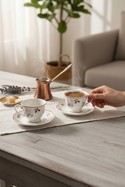 Akayev Petite Fleur 2-Piece Porcelain Coffee Cup Set