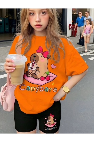 BENROMA CAPYBARA BASKILI UNİSEX ÇOCUK TİŞÖRT 2GH6