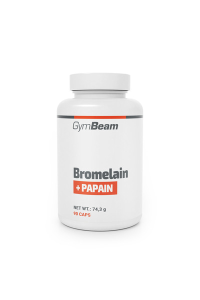 GymBeam Bromelaină și papaină, 90 capsule, fără aromă