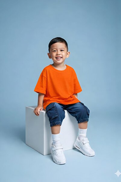 BENROMA تي شيرت للأطفال بدون طباعة 2GH2