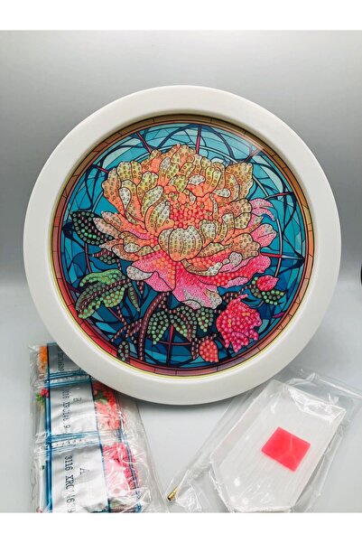 DUCK HOBY 20X20 Round Framed for Children B Beaded Stone Mosaic Diamond Paint...