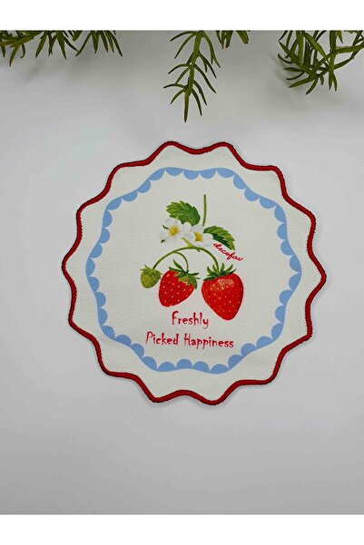 decofav Sweet Strawberry Dreams cu model Șervețel de cocktail cu broderie pe ...