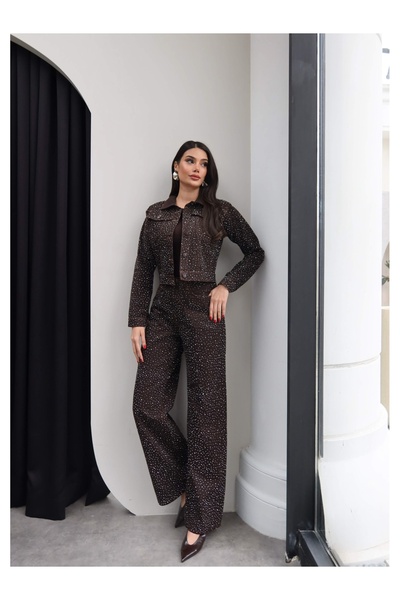 ESRAHELVACI Stone Printed Denim Double Set