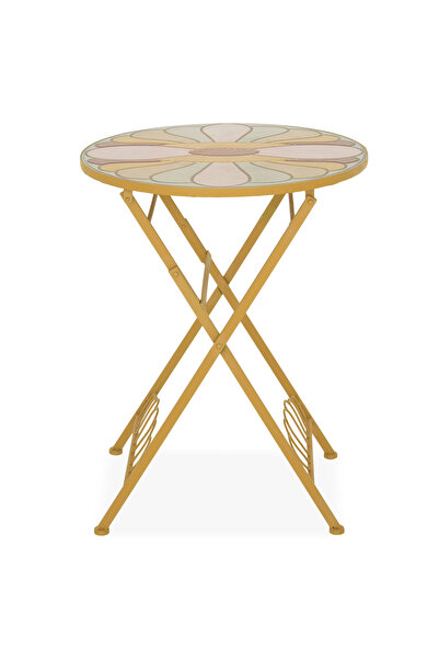 Maison Mex Masuta pliabila gradina/terasa PRATO H.76 D.58 auriu/multicolor