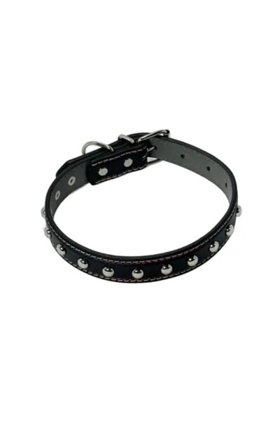 Ropet Zgarda caini cu strasuri, Latime 15mm, Negru,