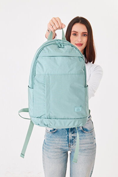 Superbag 5 Bölmeli Su İtici Kumaş Spor Sırt Çantası Siyah Günlük Okul ve Seya...