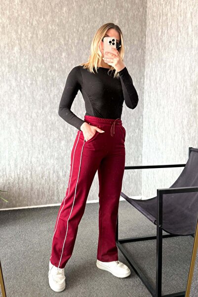 ModaPlaza Women's Side Striped Sweatpants 3036