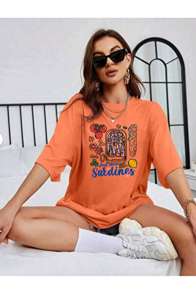 SUNFREE TREND PINTEREST MIX Štampano Oversize kroj okrugla kragna Majica krat...