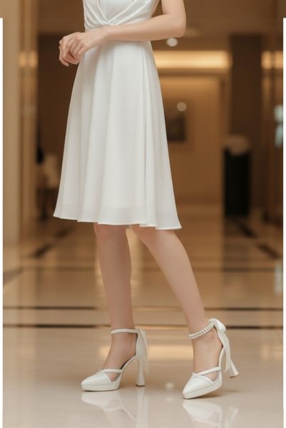 Famels İncili t Heeled Shoes White Skin Mesh Bridal Wedding Evening Dress Shoes Evening Party Shoes 12 cm