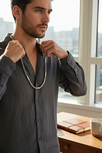 Zaradise Accessories Silver Color 60 cm Thick Chain Stainless Steel Men's Nec...