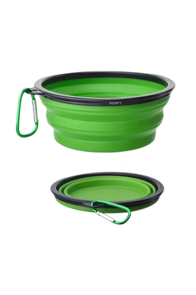 Ropet Collapsible silicone bowl for dog/cat used for water/food, 0.45L, Green