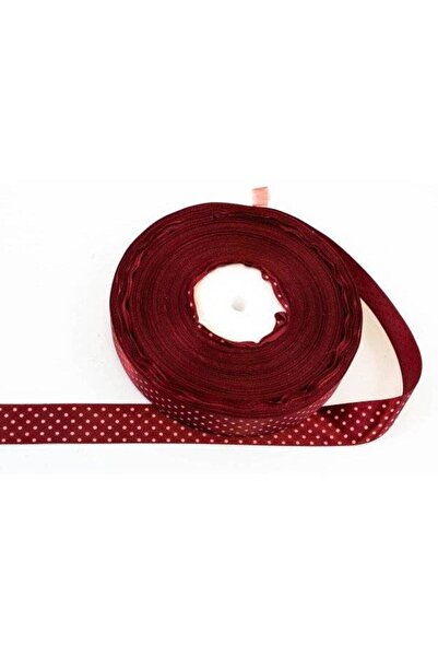 OEM Set of 3 rolls of Satin Ribbon with Polka Polka Dot 2.5cm/90m Grena