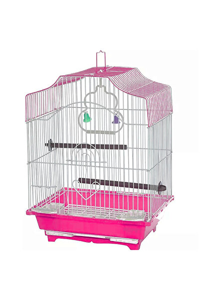 Ropet Square Cage 43 x 35 x 28 cm, for exotic birds, Pink