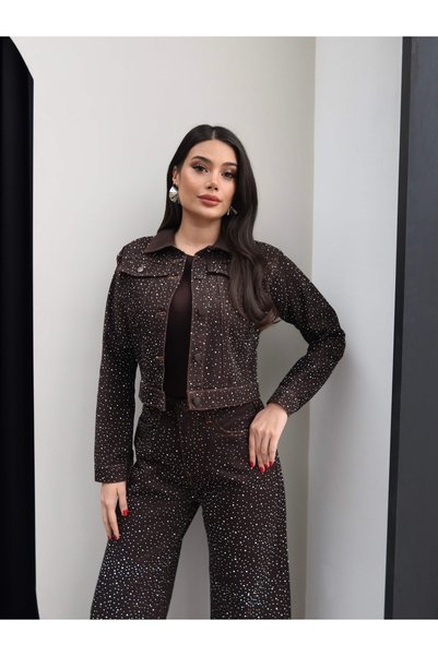 yusuf tekstil Taş Baskılı Denim İkili Takım