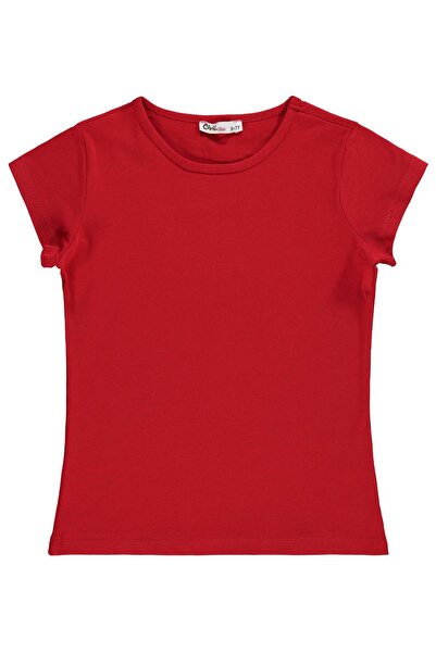 Civil Girls Basic T-Shirt for Ages 6-9 - Red