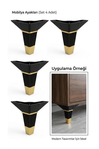 GenelTedarik Modern 4 Adet 15 cm Mobilya Ayağı - TV Ünitesi, Konsol ve Koltuk...